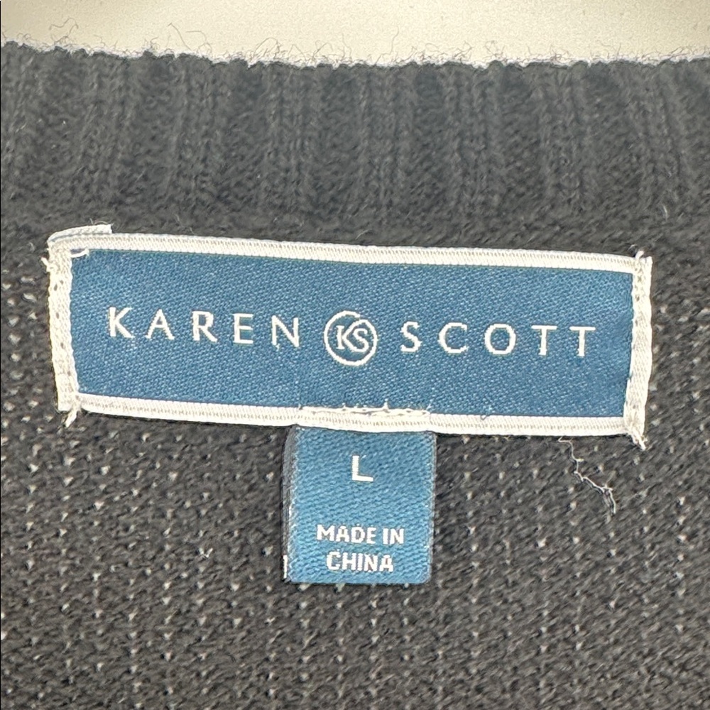 Karen Scott Patchwork‎ Reindeer Sweater Crewneck Size Large - Picture 3 of 8